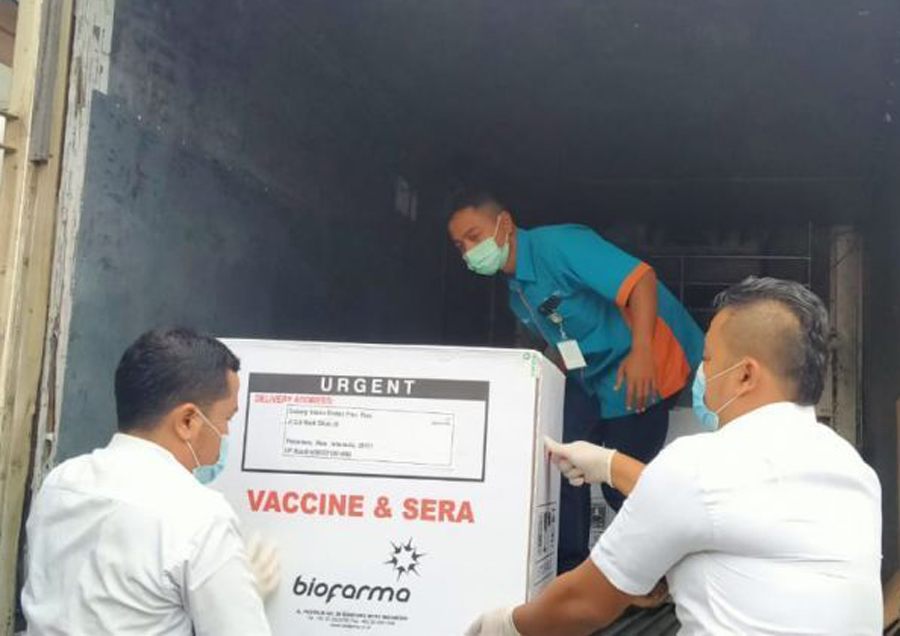 22.840 Dosis Vaksin Kembali Datang, Jumat Didistribusikan ke 9 Daerah di Riau 