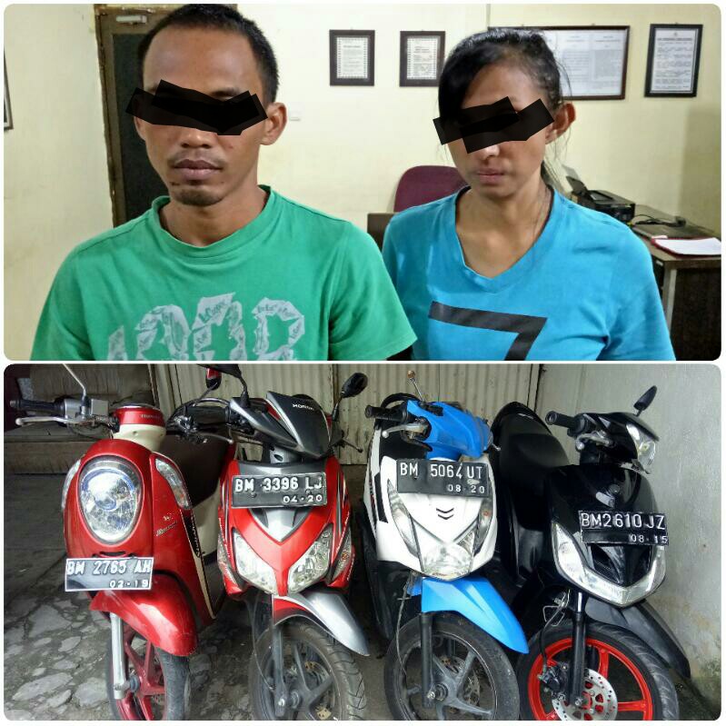 Ini Pasangan Suami Istri Pencuri Sepeda Motor di Pekanbaru