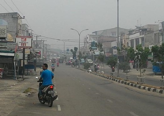 Pasca Kebakaran Lahan dan Hutan, Duri Mulai Diselimuti Asap