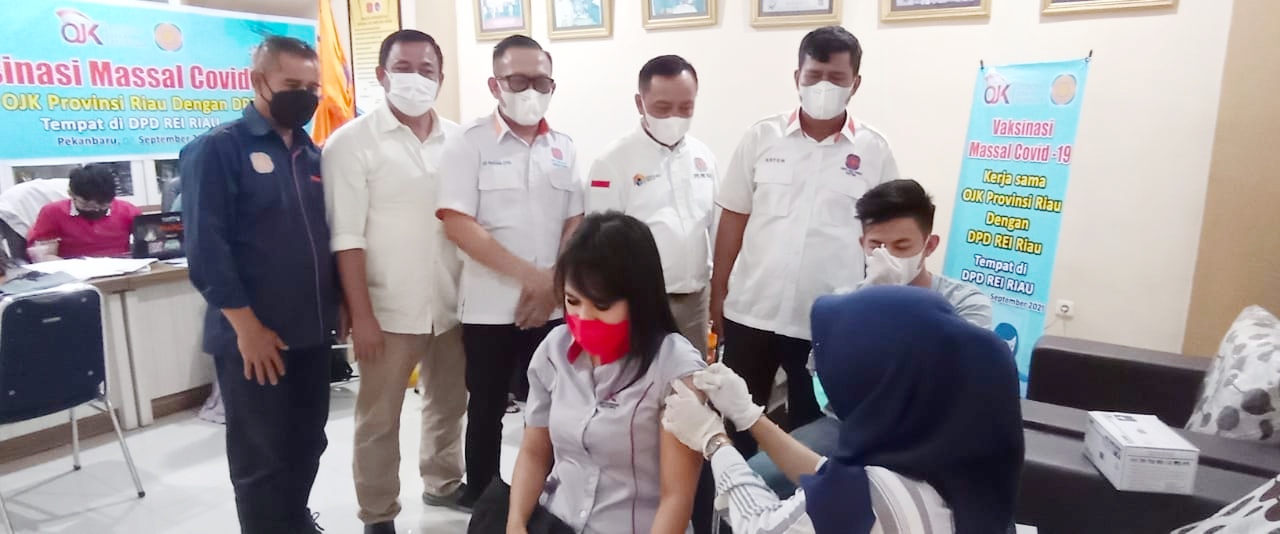 DPD REI Riau Gelar Vaksinasi Bekerjasama dengan OJK, Mitra Kerja dan Masyarakat