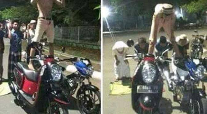 Posting Sholat Foto Salat di Atas Motor di Facebook, 6 Remaja Berurusan Dengan Polisi