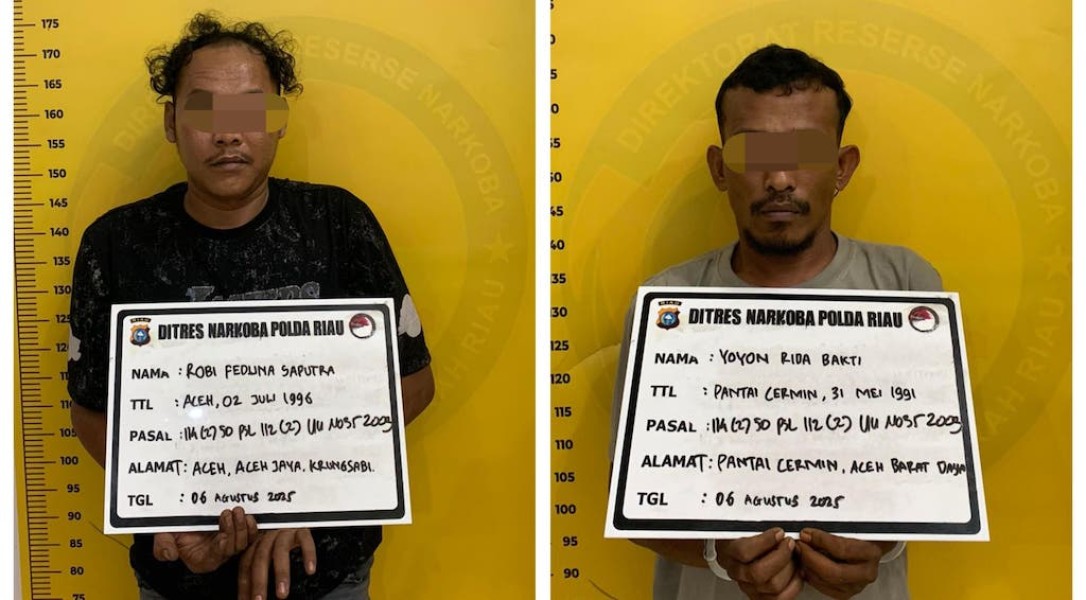 Dua Kurir Aceh Ditangkap di Dumai, Bawa Sabu Jaringan Lintas Provinsi