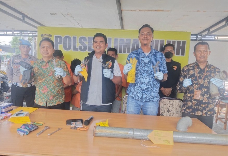 Polresta Pekanbaru Tangkap 4 Pencuri Kabel Tembaga PLN, 1 Pelaku Buron