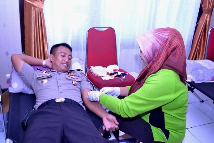 Kegiatan donor darah HUT SATPAM ke 36 di Siak