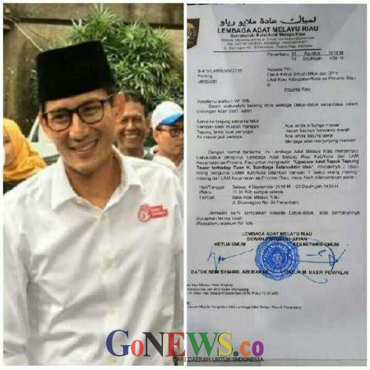 Buat Upacara Tepuk Tepung Tawar untuk Sandiaga Uno, LAM Riau: Kita Tak Berpolitik