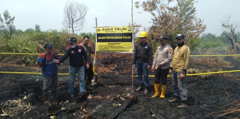 Lahan Konsesi di Riau Tebakar, Police Line Dipasang
