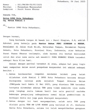 Langgar Perda Ketertiban, Live House Pekanbaru Diadukan ke DPRD