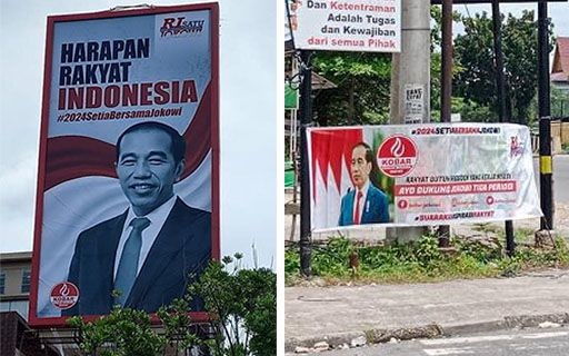 Baliho dan Spanduk #2024setiabersamaJokowi Mulai Terlihat di Pekanbaru