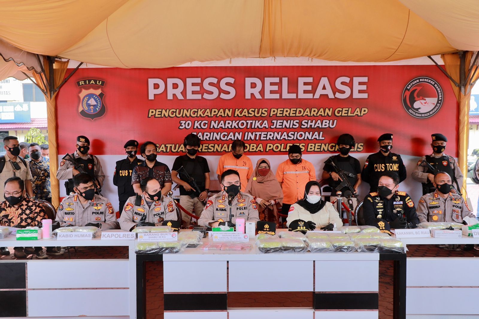 Polres Bengkalis Gagalkan Peredarab 30 Kg Sabu Asal Malaysia