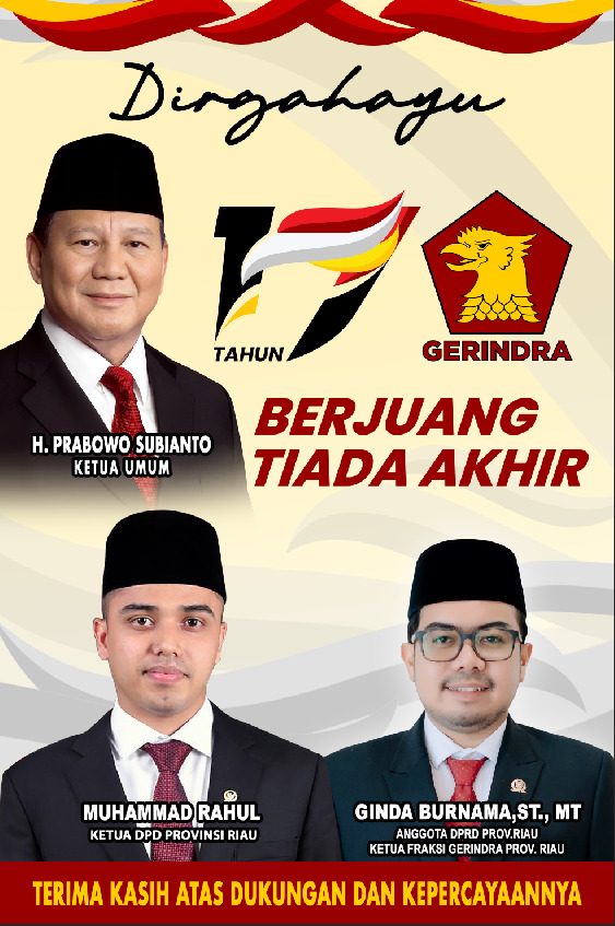 Ginda Burnama: 17 Tahun Gerindra, Perjuangan Tiada Akhir