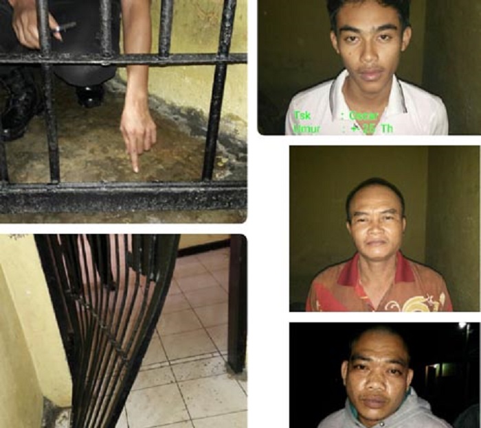Menggergaji Terali, Tiga Tahanan Polsek Pasir Penyu Kabur