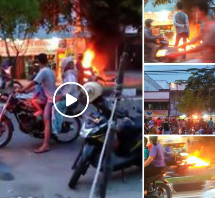 Diduga Modifikasi Tanki, Sepeda Motor Ini Terbakar Setelah Isi BBM di SPBU