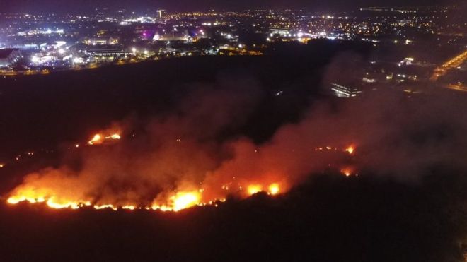 Kebakaran landa lahan komplek Asian Games di Palembang