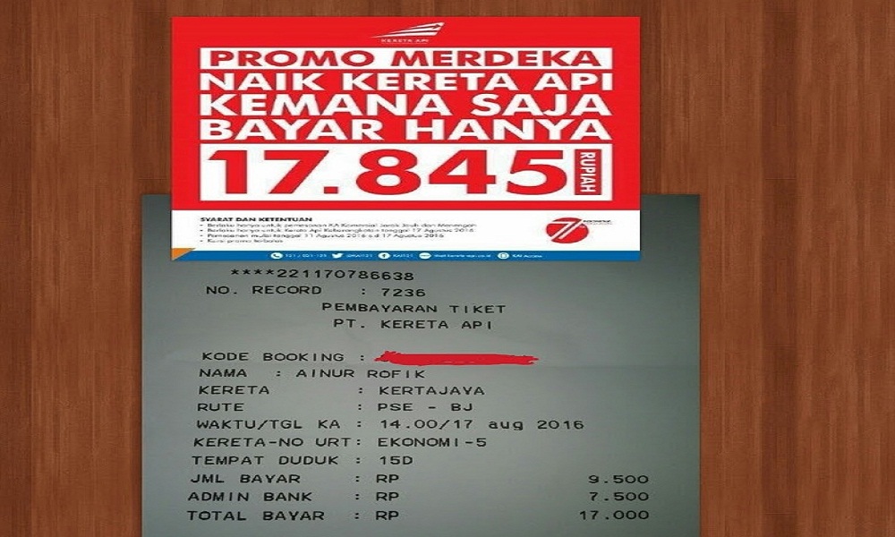 Promo Merdeka Dari PT.KAI Jelang HUT RI Ke 71
