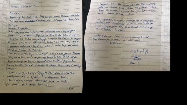 Ini Surat Wasiat dari Dian, Wanita Yang Berencana Bom Bunuh Diri di Istana Negara