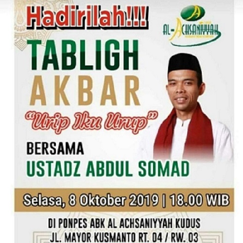 Ke Kudus UAS Akan Tetap Hadir, Tapi Agenda Pengajiannya Dianulir