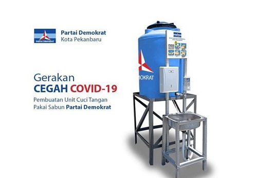 Partai Demokrat Pekanbaru akan Buat Tempat Cuci Tangan di Semua Kecamatan