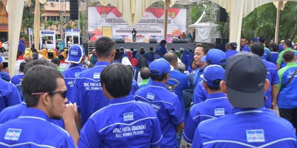 Kampanye Damai KPU Riau, Pendukung Firdaus-Rusli Tampak Paling Ramai