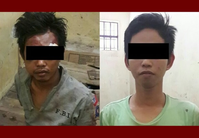 Dikepung Warga, Dua Spesialis Pembobol Rumah Babak Belur di Desa Sungai Pinang