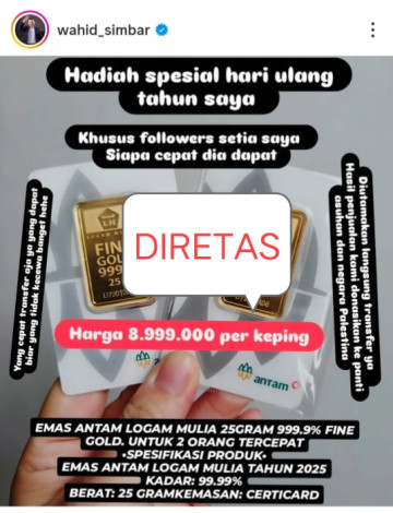 Instagram Gubernur Riau Abdul Wahid Dibajak, Muncul Postingan Jual Emas Rp8,9 Juta