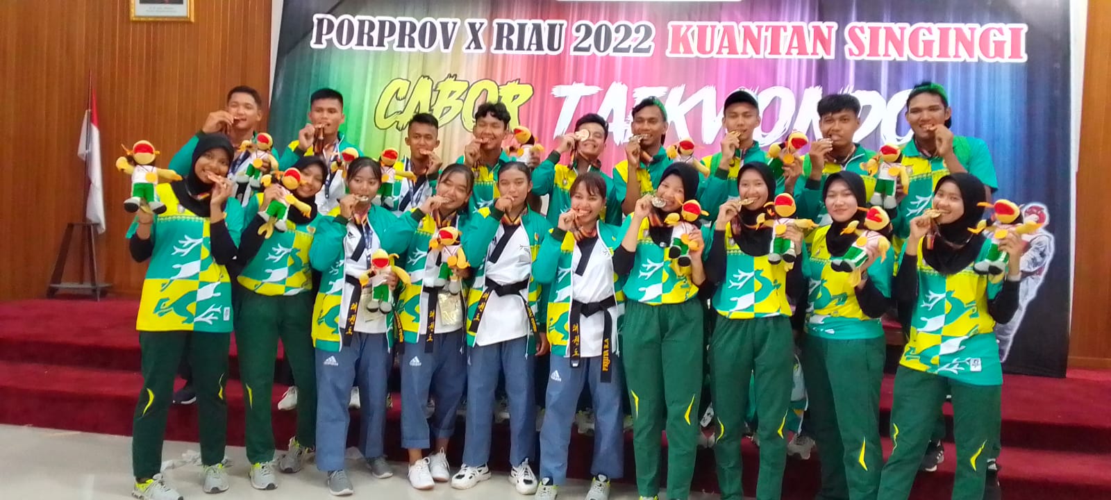 Koleksi 13 Medali, Kampar Peringkat Tiga Cabor Taekwondo Porprov X Kuansing