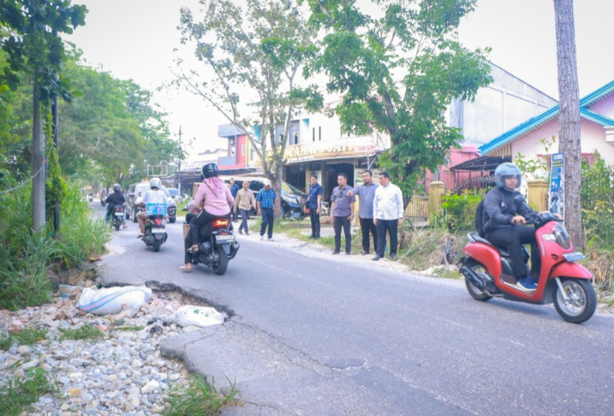 Jalan Srikandi Amblas, Wakil Wali Kota Pekanbaru Minta PUPR Segera Perbaiki