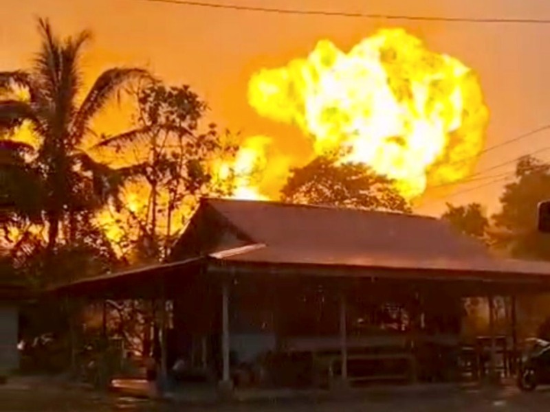 Pipa Gas PT Trans Gas Indonesia Meledak di Inhil, 10 Warga Luka-luka