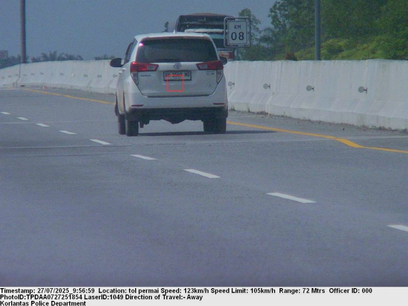 Operasi Patuh Lancang Kuning, Speed Gun Awasi Kecepatan di Tol Pekanbaru - Dumai