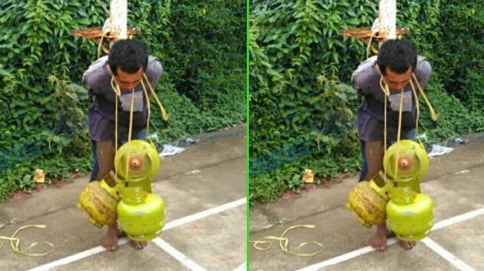 Tertangkap Curi Tabung Gas, Pemulung Ini Dihukum Warga
