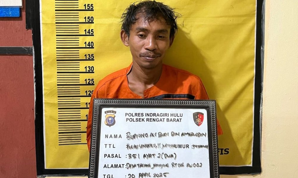 Suami Tikam Istri di Inhu, Pelaku Ditangkap Polsek Rengat Barat