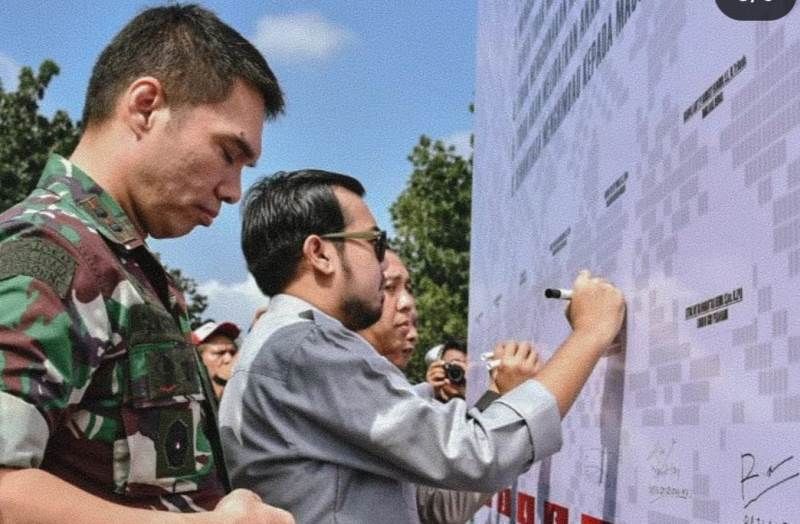 Deklarasi Bersama Tertib Berlalu Lintas Wujudkan Pemilu Damai Tahun 2024, Wakil Ketua DPRD Ginda Hadir