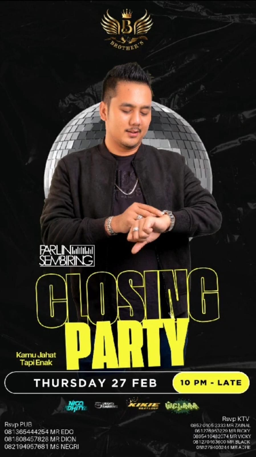 Parlin Sembiring Akan Guncang Pekanbaru di Event 'Closing Party' Brothers Pub & KTV