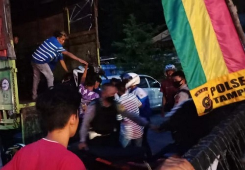 Polsek Tampan Amankan 49 Kendaraan di Stadion Utama Riau