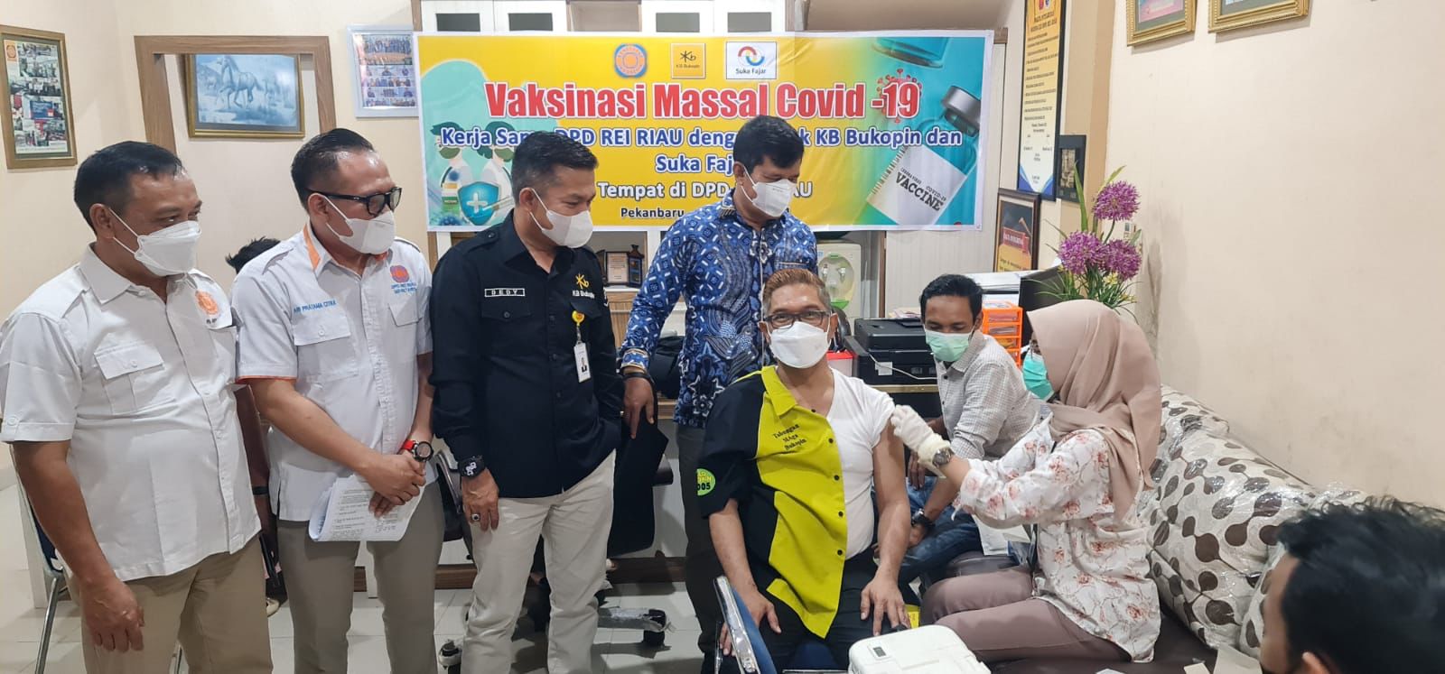 DPD REI Riau Gelar Vaksinasi Kerjasama RSD Madani Pekanbaru dan KB Bukopi