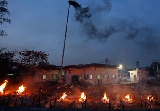 Kematian karena Corona Tinggi, India Tebang Pohon Taman Kota untuk Kremasi
