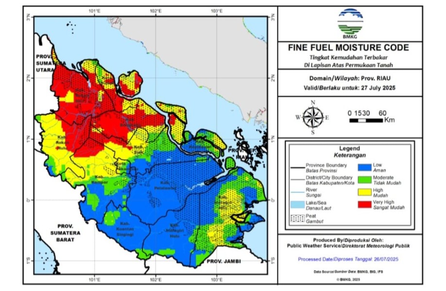 Karhutla Mereda, Riau Catat Penurunan Titik Api Secara Signifikan