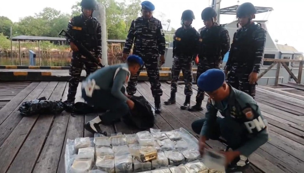 TNI AL Tangkap Sabu 48,5 Kg di Dumai, Pelaku Kabur Tinggalkan Barang Bukti