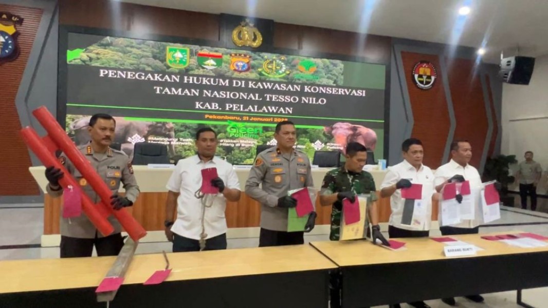 Polda Riau Amankan 9 Tersangka Kasus TNTN, Perusakan Satgas PKH dan Perambahan Lahan