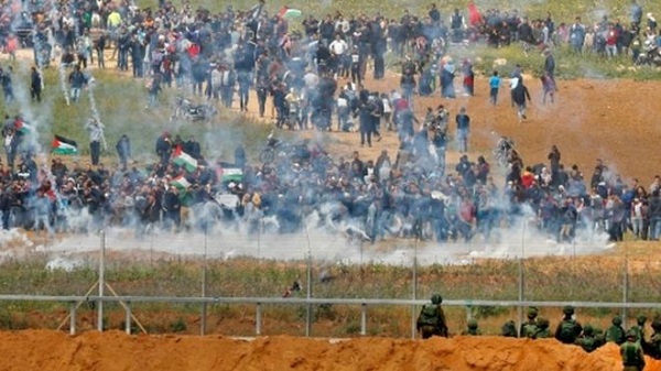 Hari pertama unjuk rasa warga Palestina di Gaza diwarnai korban jiwa