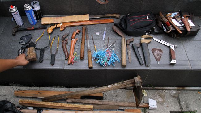 Polres Jaksel Tahan Tujuh Peserta SOTR Bersenjata Tajam