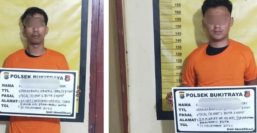 Polisi Tangkap Dua Pelaku Pengeroyokan Warga yang Dituduh Maling di Pekanbaru