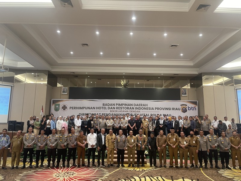 PHRI Riau dan Pamobvit Polda Riau Perkuat Manajemen Risiko Pengamanan Hotel dan Event
