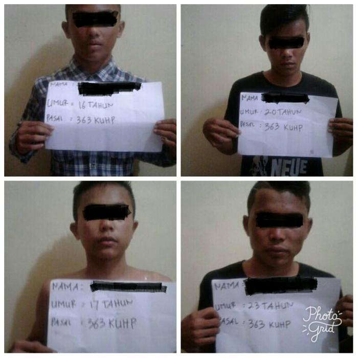 4 Orang Pria, Warga Mandah Diringkus Polisi Karena Mencuri Mesin Yamaha 15 PK Serta 2 Dirigen