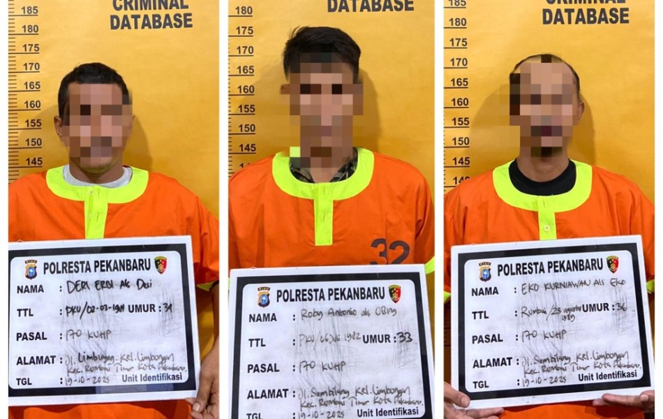 Pria di Pekanbaru Dikeroyok 60 Orang di Parkiran O2 Swalayan, Tiga Pelaku Ditangkap