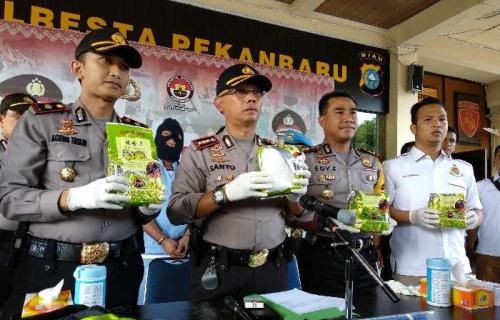 Kepolisian di Pekanbaru Bekuk Kurir Narkoba Jaringan Aceh, 4 Kilogram Lebih Sabu Senilai Rp6,1 Milia