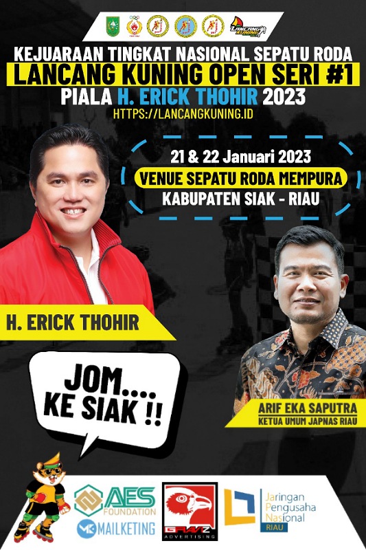 Akhir Pekan Ini Kejurnas Sepatu Roda Lancang Kuning Open Seri I Piala Erick Thohir 2023