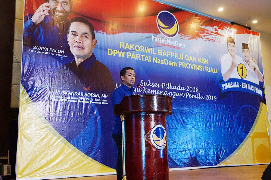 NasDem Riau Siap Tempur di Pemilu 2019, Ini yang Dilakukannya Untuk Para Caleg