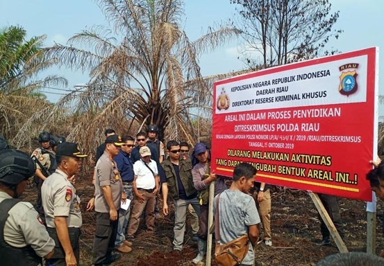 Tim Jaksa Dampingi Penyidik Polda Riau Cek Lahan PT Tesso Indah