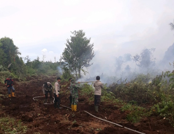 Karhutla di Pulau Padang Sedang Dipadamkan Oleh Tim Gabungan